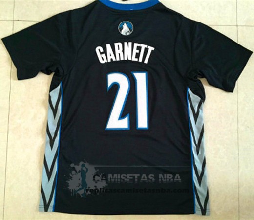 Camiseta Manga Corta Timberwolves Garnett Negro